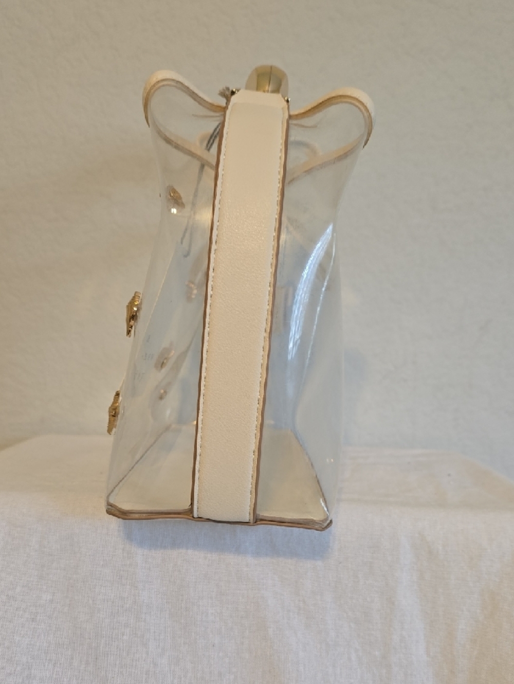 a new day Clear Tote with Gold Shell & Star Accents - Creme Trim - Picture 6 of 13